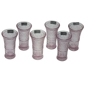 Godinger Set of 6‎ Clear Pink Crystal Vodka Shooters 1.5oz